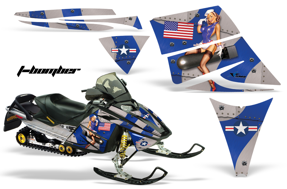 Ski-Doo Rev Graphics Kit TBOMBER Blue